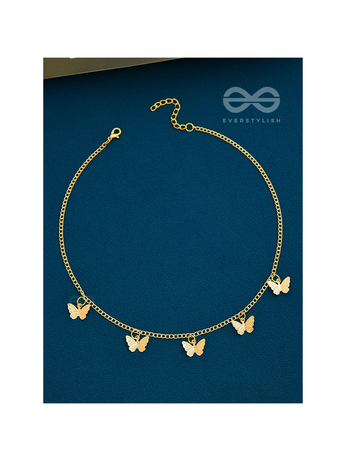 The Beguiling Butterflies - Statement Golden Neckpiece With Anti-Tarnish Coating 