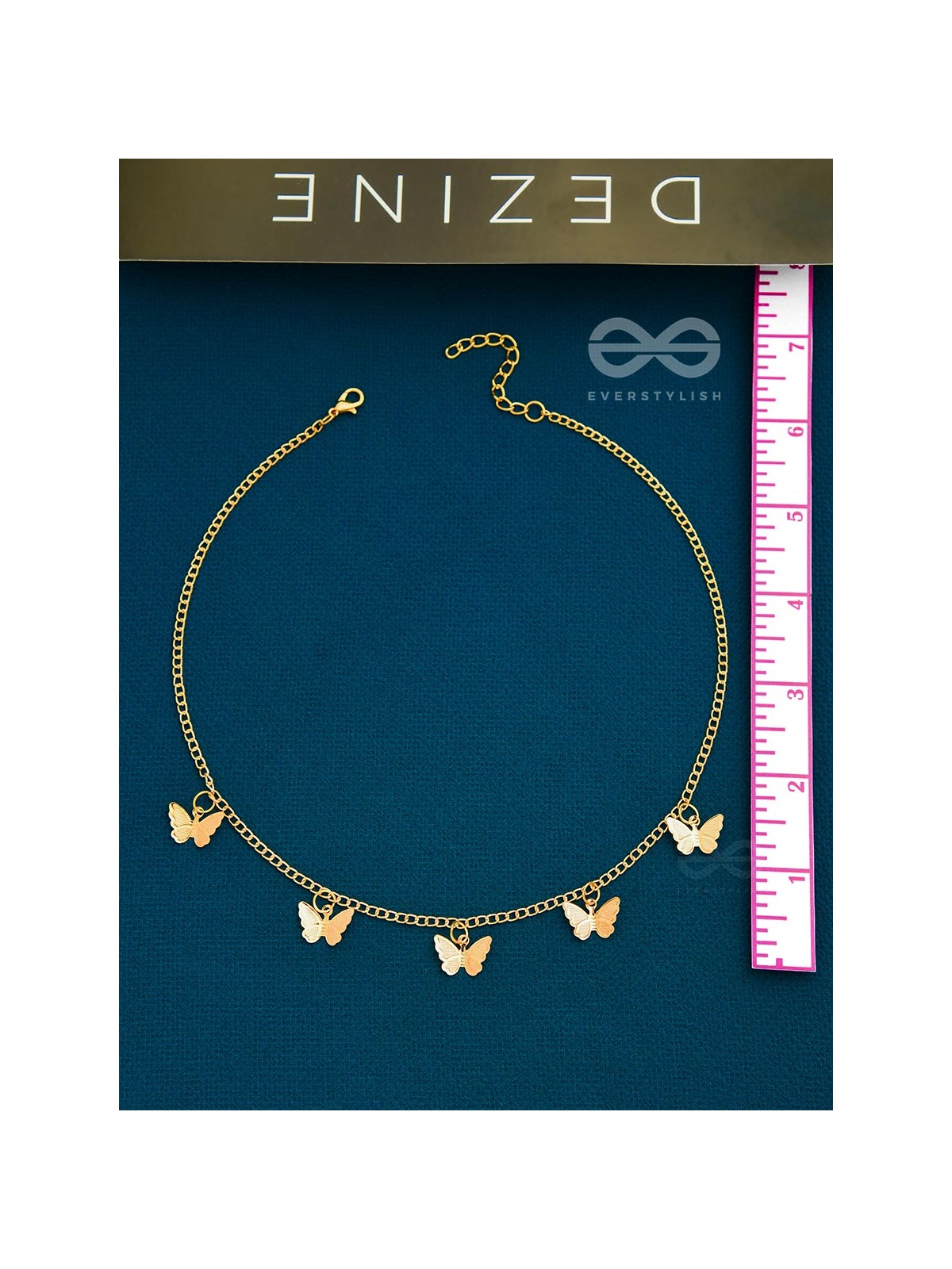 The Beguiling Butterflies - Statement Golden Neckpiece With Anti-Tarnish Coating 