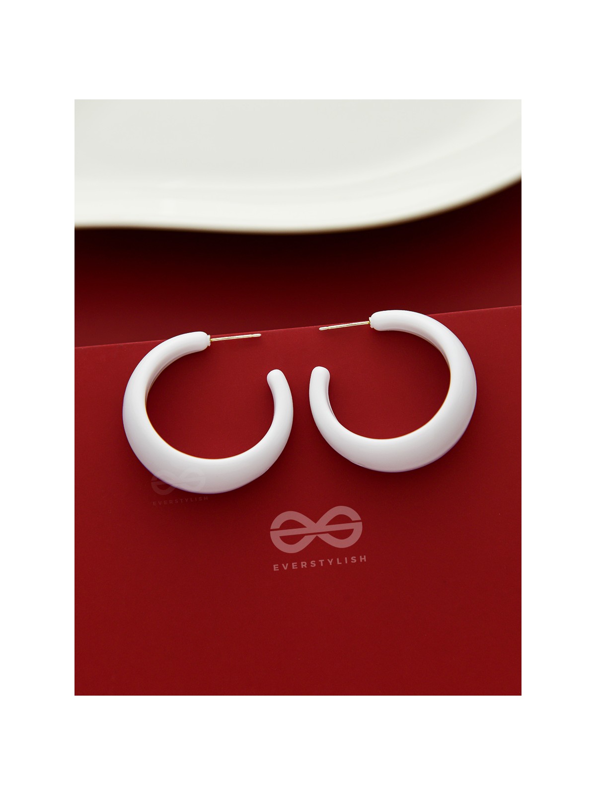 Effortlessly Classy - Statement Hoops (White)