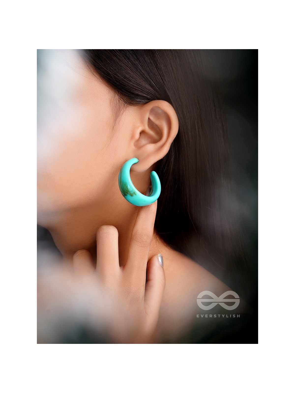 Effortlessly Classy - Statement Hoops (Turquoise)