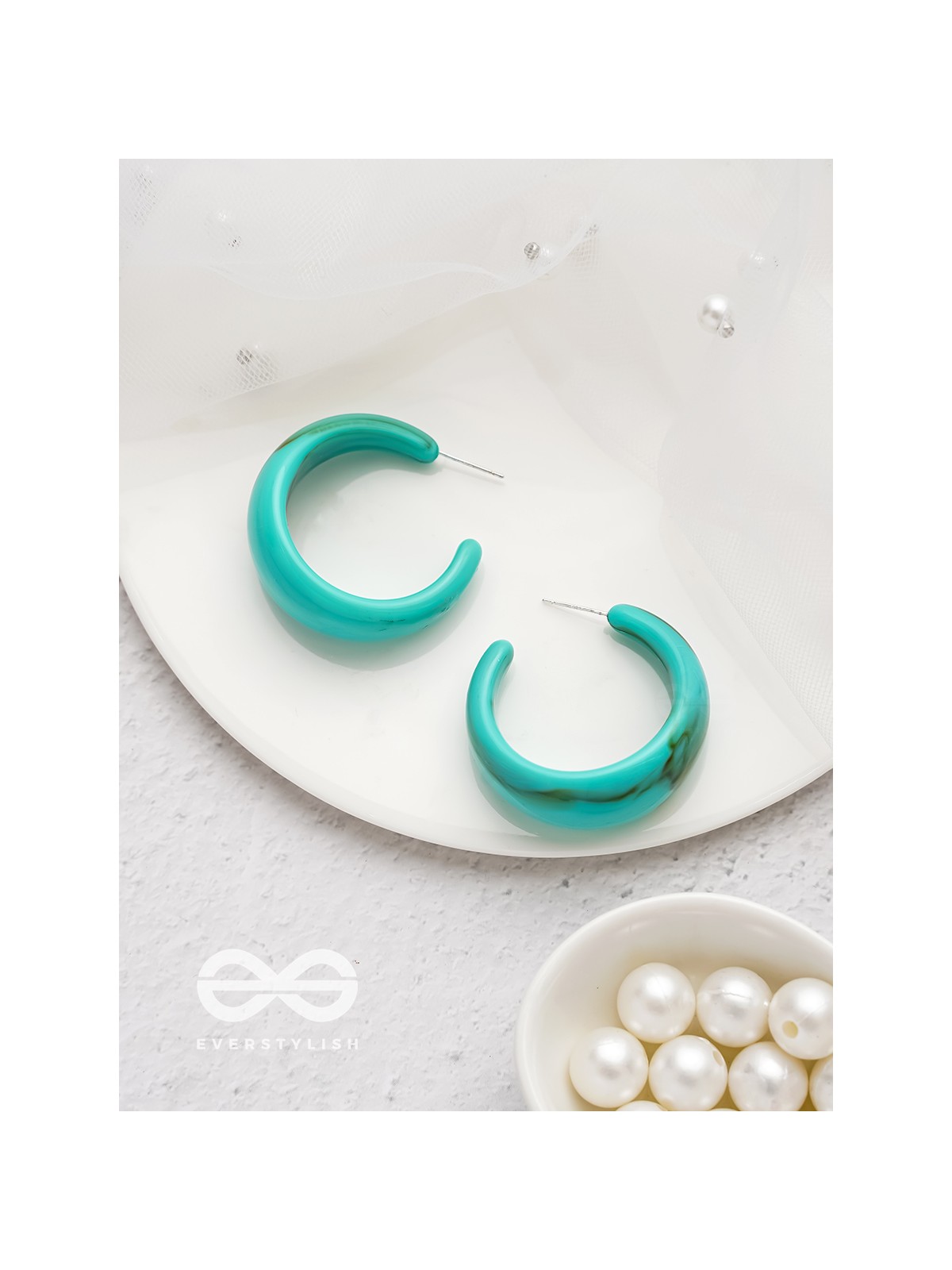Effortlessly Classy - Statement Hoops (Turquoise)