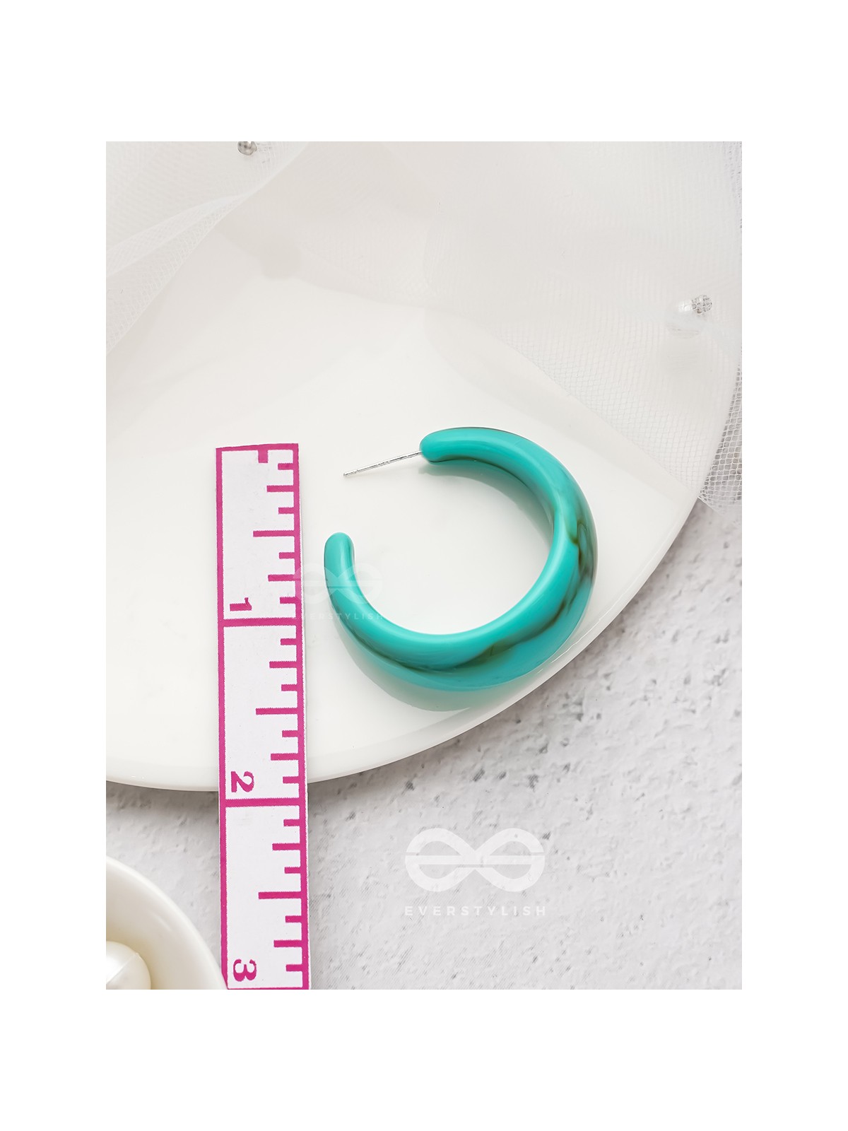 Effortlessly Classy - Statement Hoops (Turquoise)