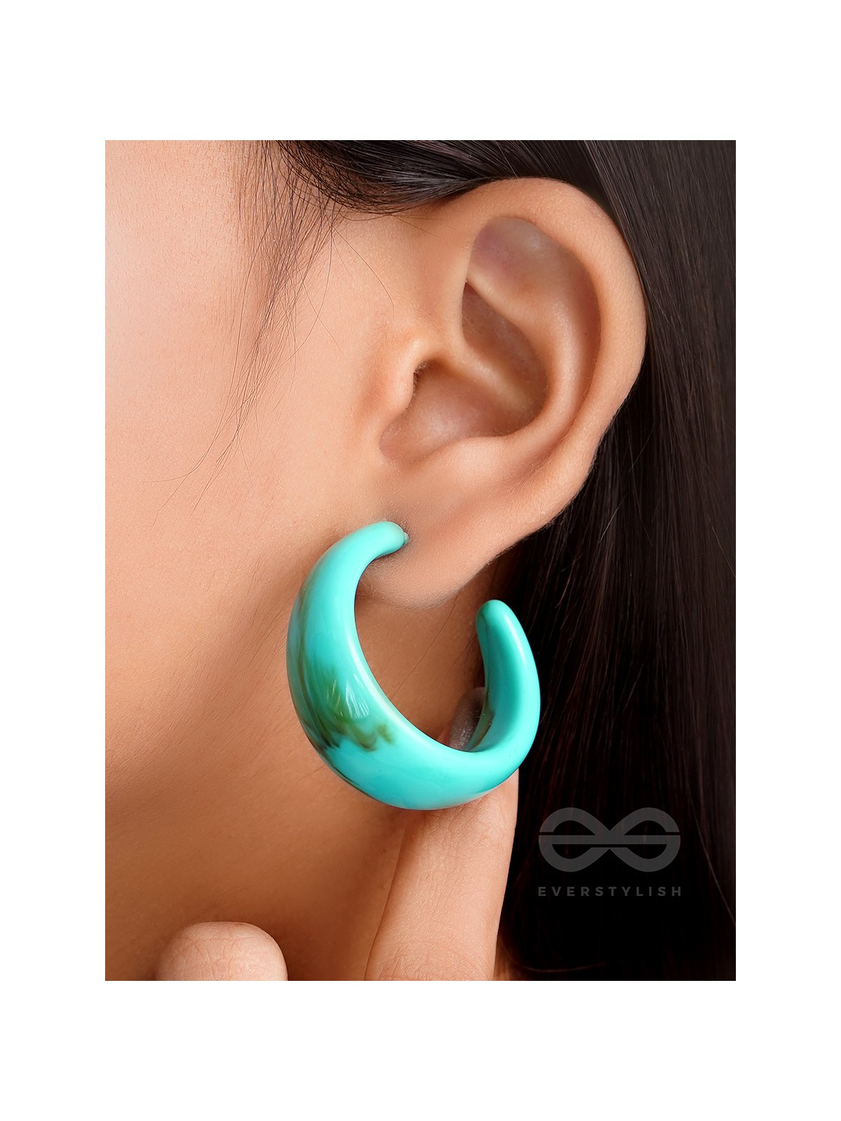 Effortlessly Classy - Statement Hoops (Turquoise)