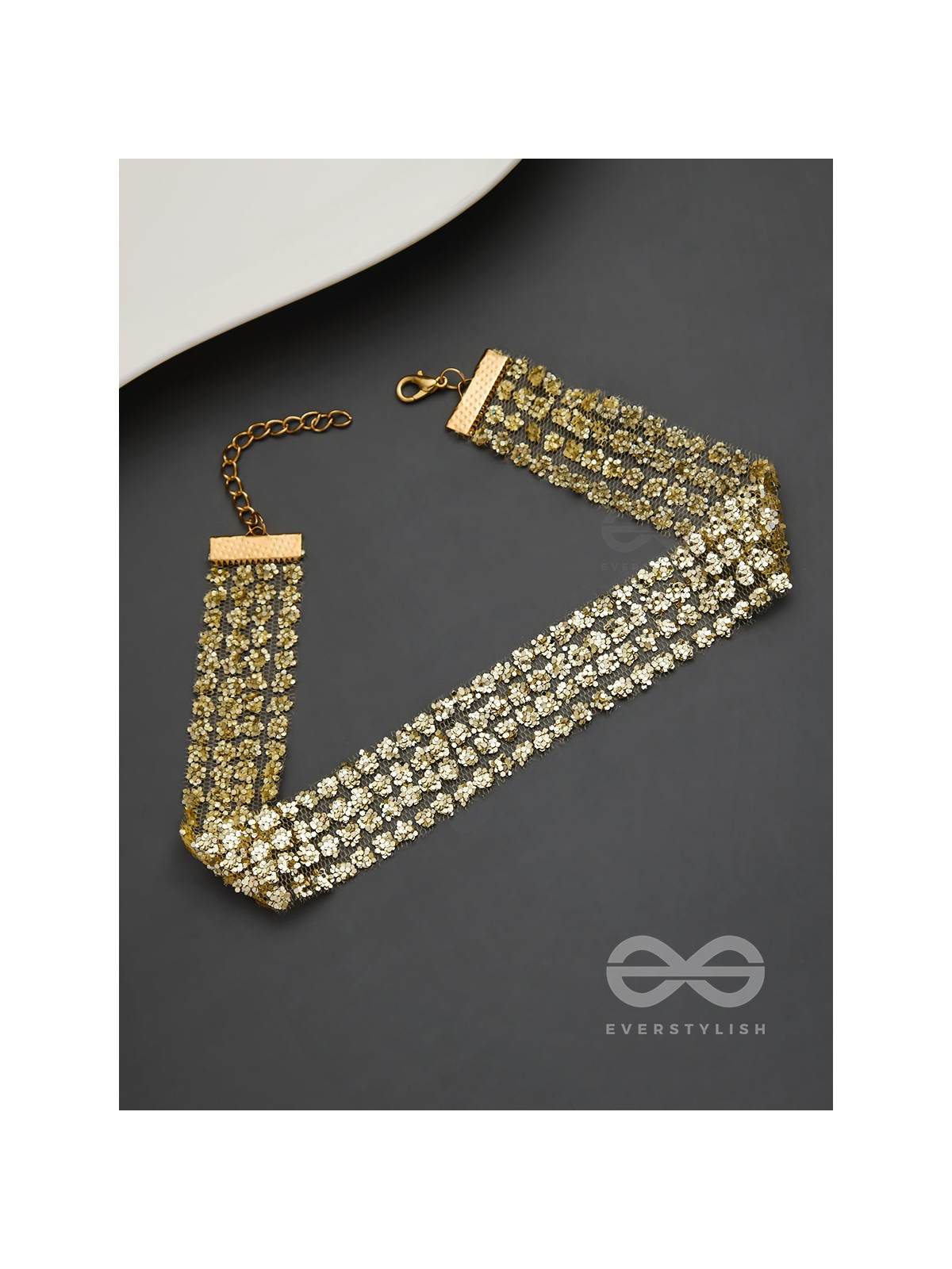 Shimmer on My Neck - Statement Golden Choker