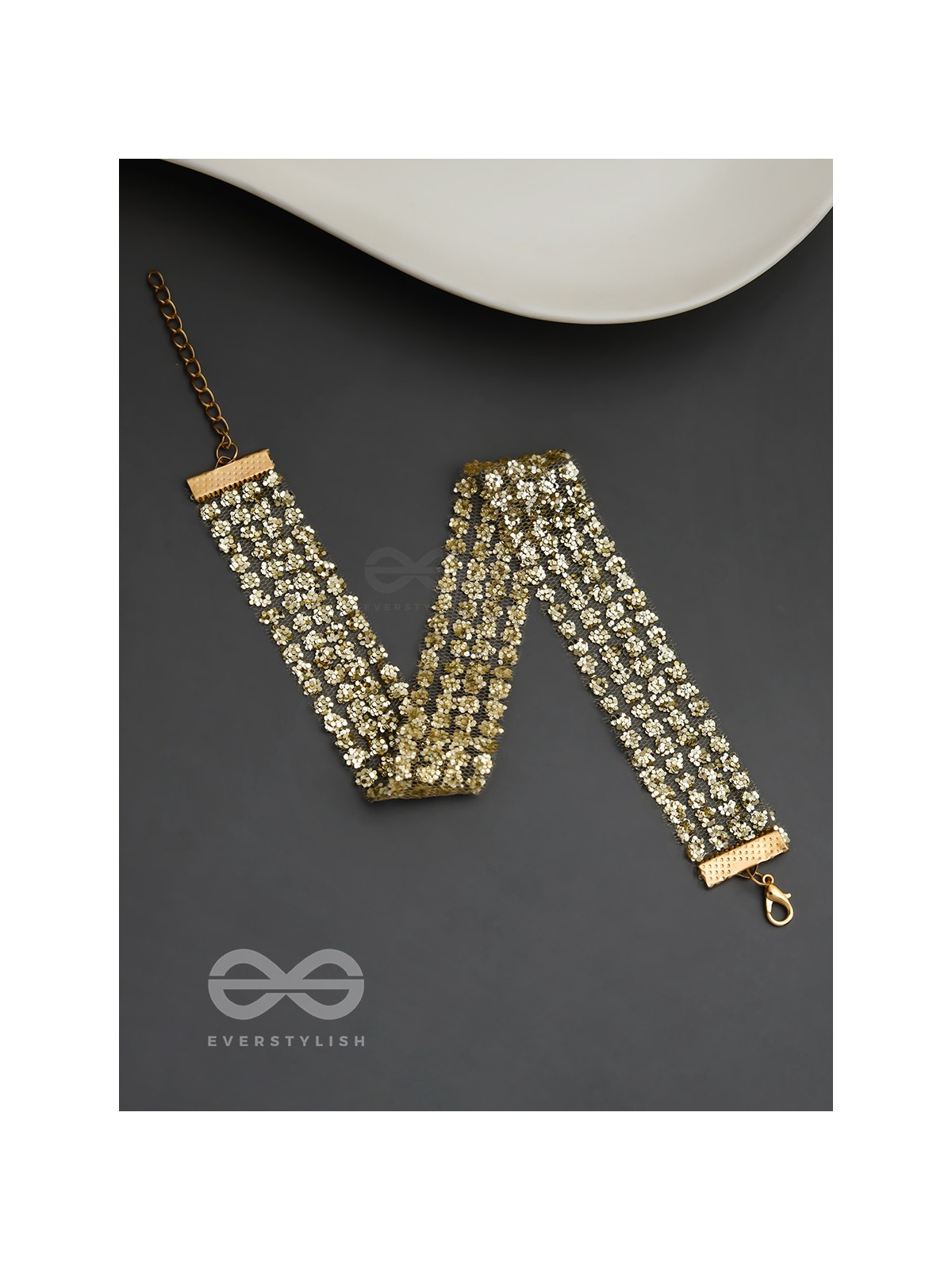 Shimmer on My Neck - Statement Golden Choker