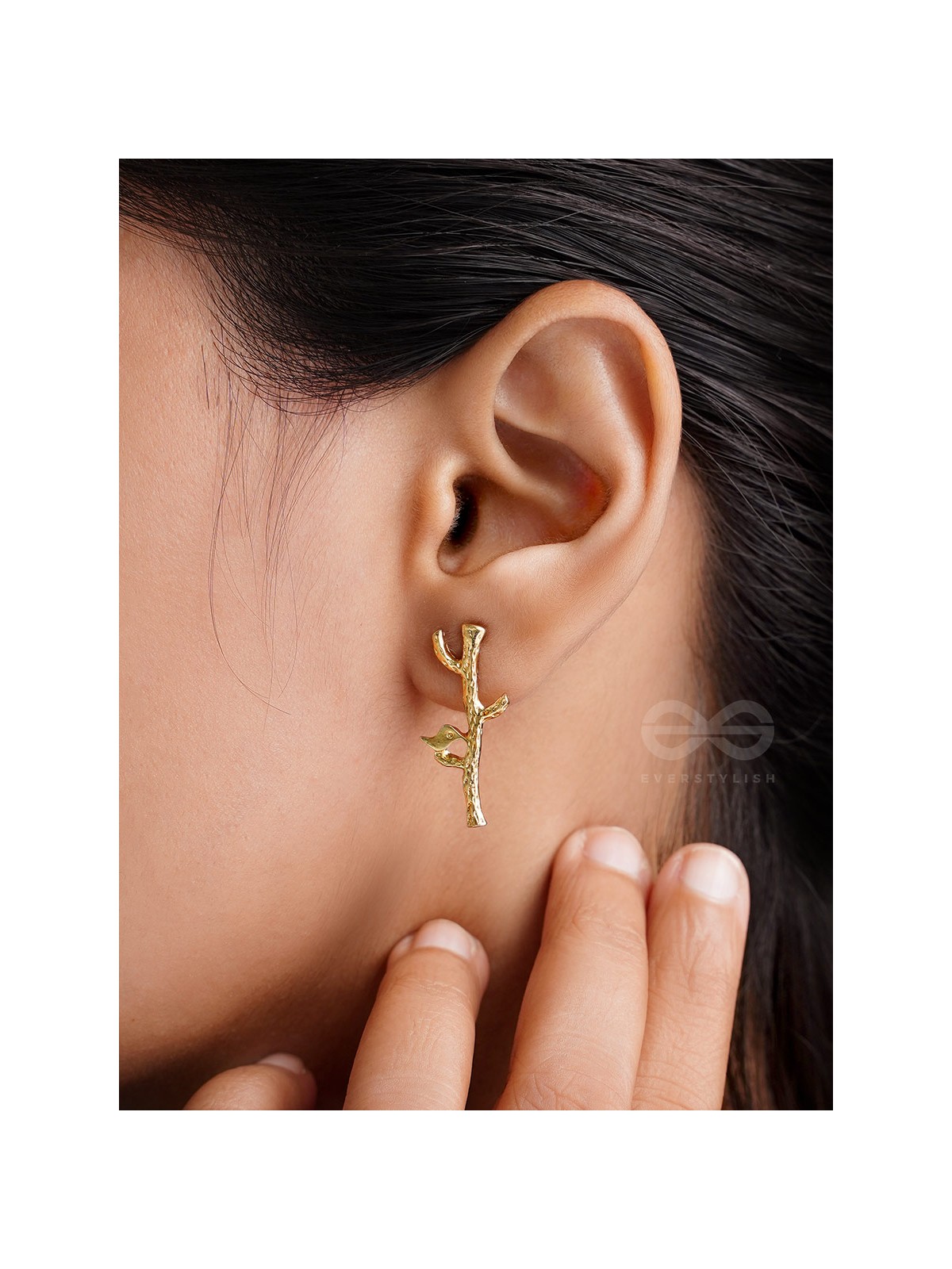 Bird on the Golden Tree- Casual Stud Earrings