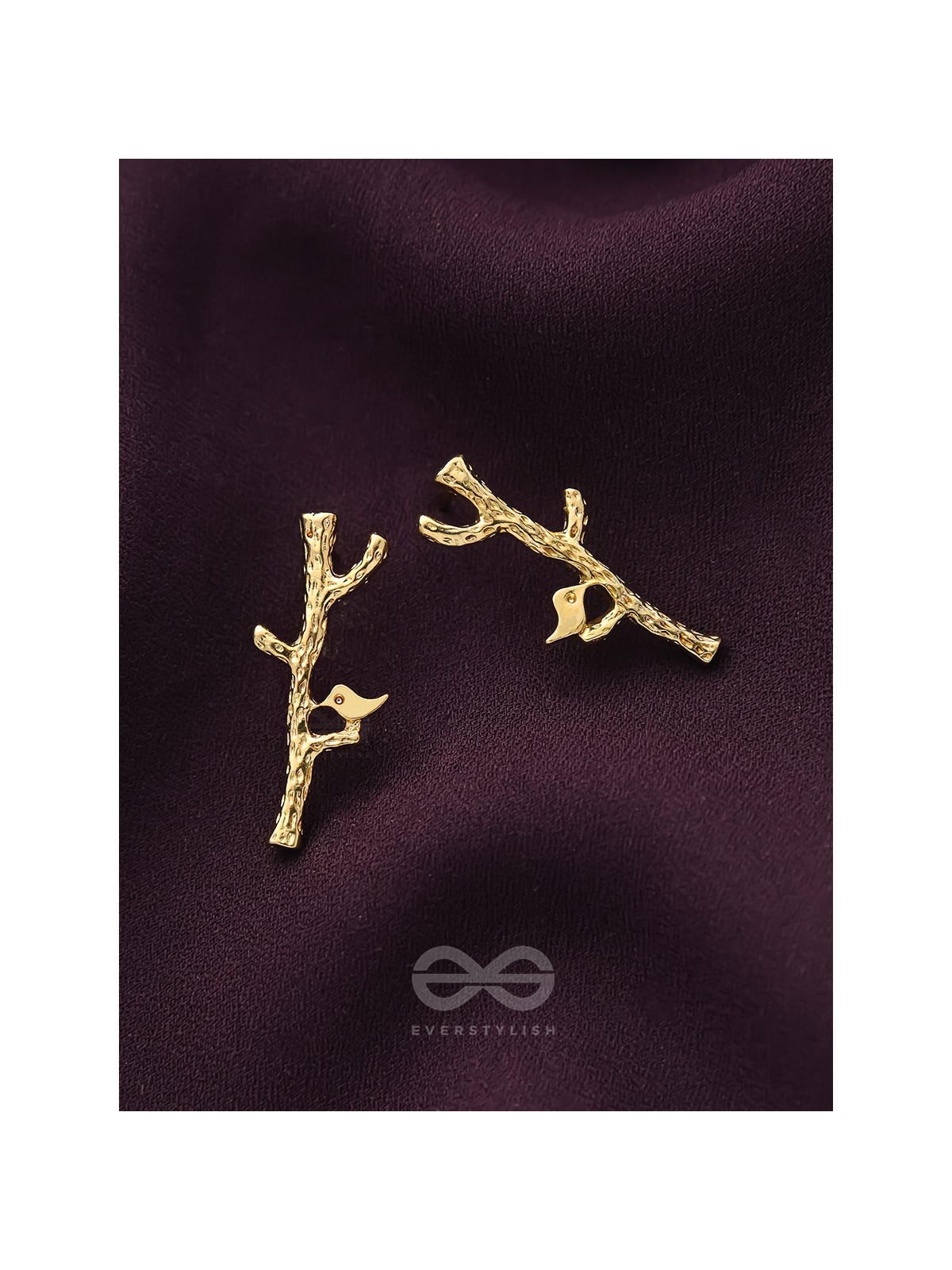 Bird on the Golden Tree- Casual Stud Earrings