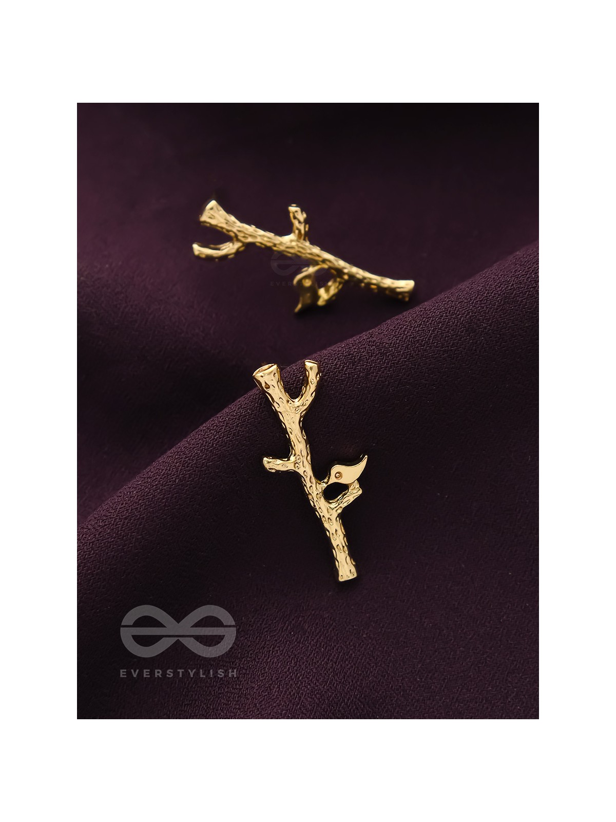 Bird on the Golden Tree- Casual Stud Earrings