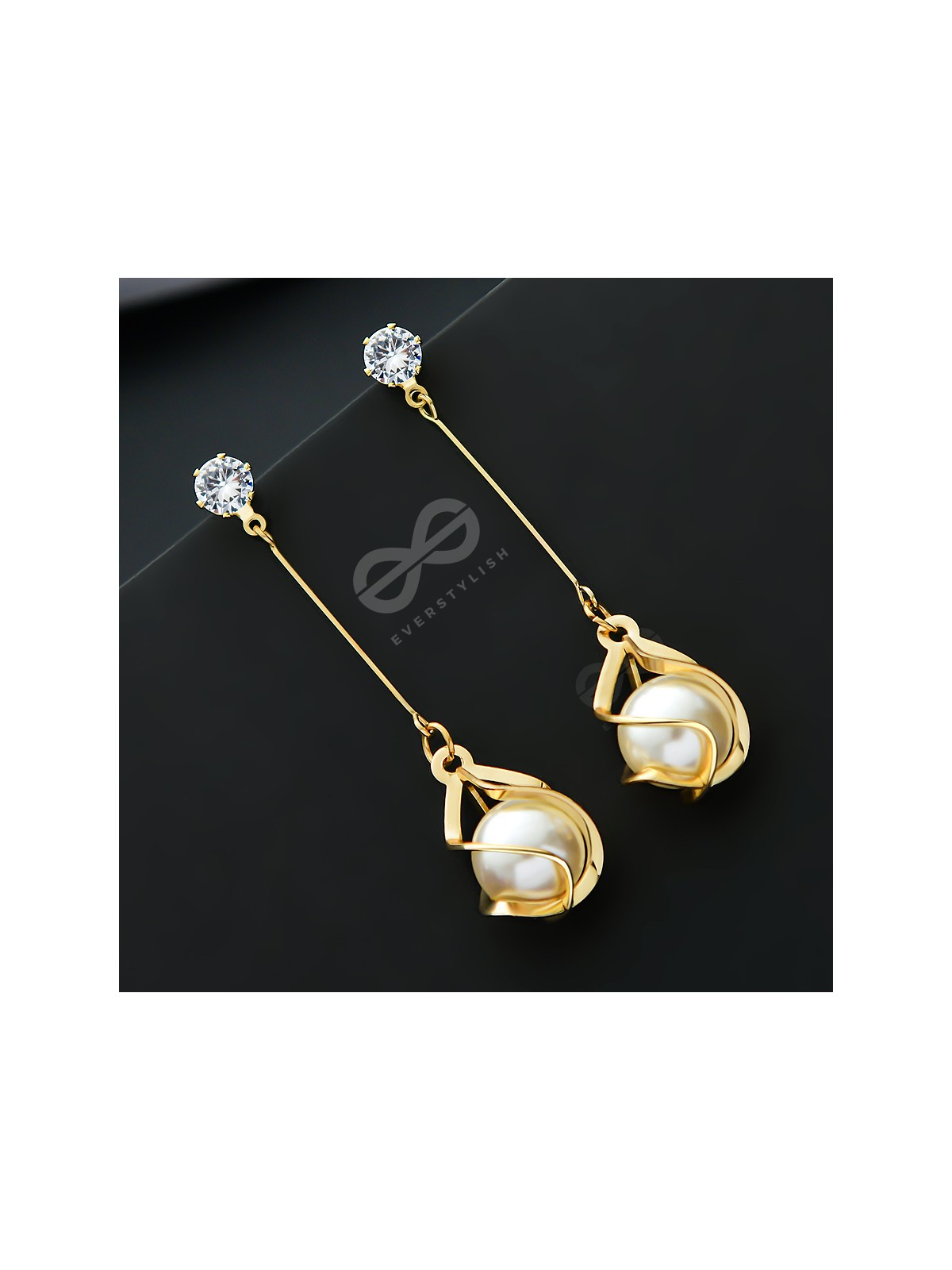 Pearl and Preciousness - Golden Danger Earrings