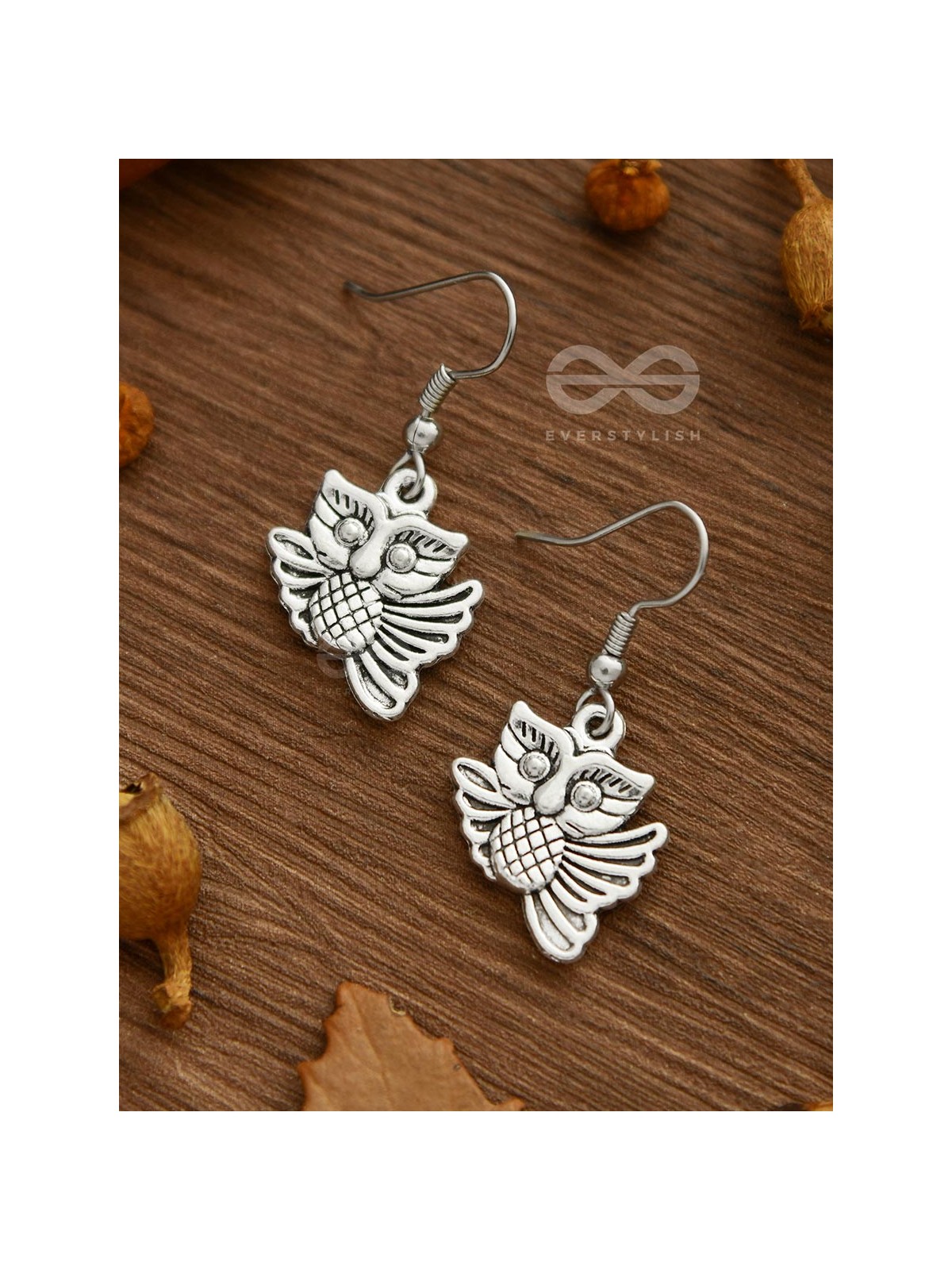 The Funky Flying Owl Danglers - Tiny Trinket Earrings