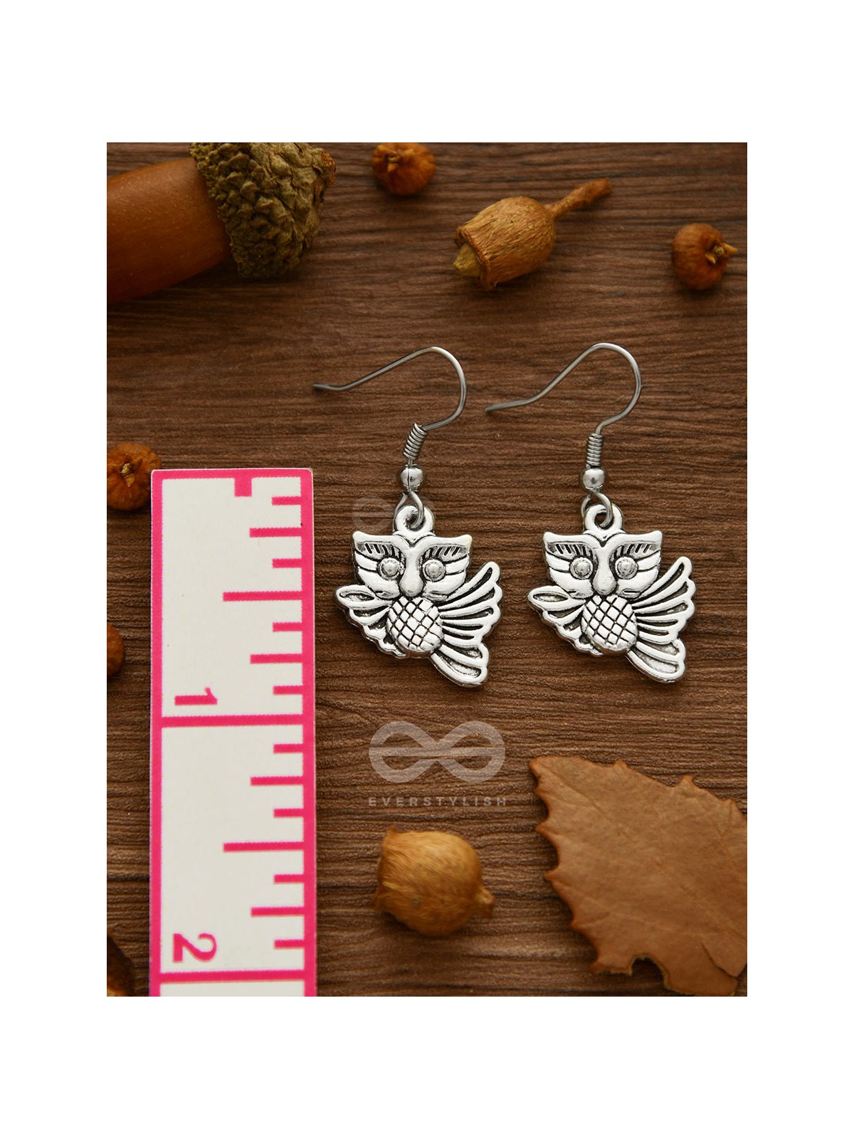 The Funky Flying Owl Danglers - Tiny Trinket Earrings