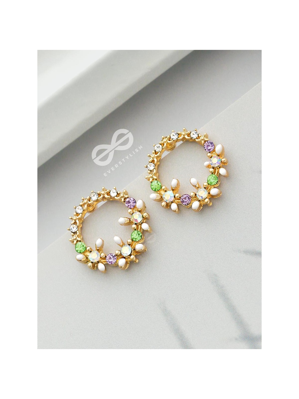 The Garden of Eden - Statement Embellished Enamelled Earrings