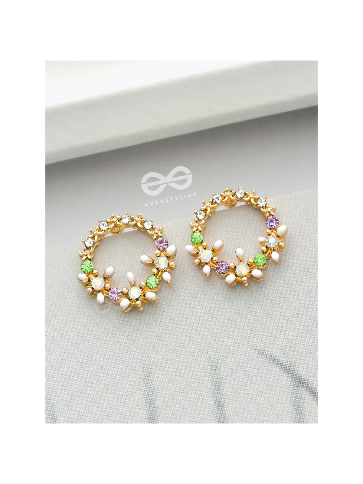 The Garden of Eden - Statement Embellished Enamelled Earrings