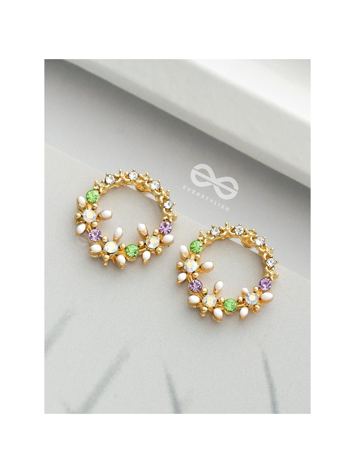 The Garden of Eden - Statement Embellished Enamelled Earrings