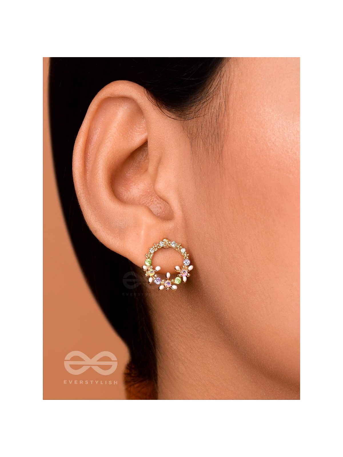 The Garden of Eden - Statement Embellished Enamelled Earrings