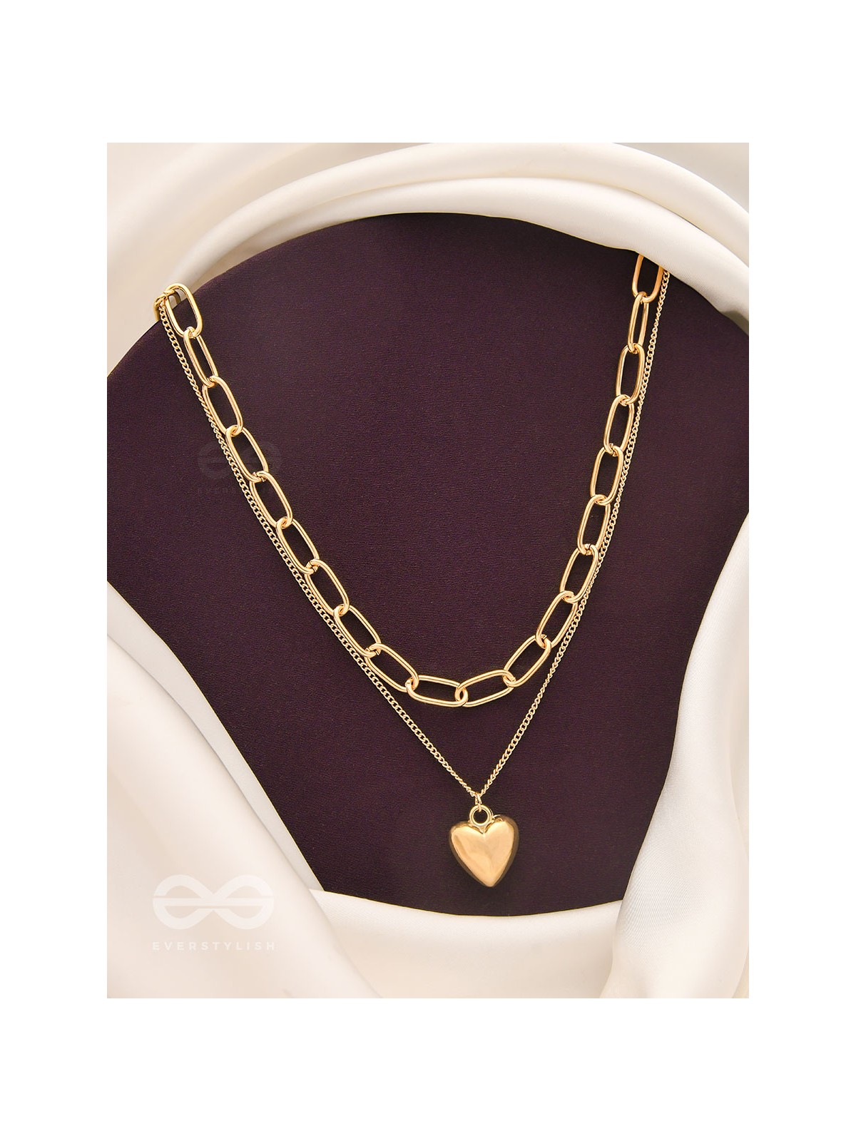 Lock Me In Your Heart - Golden Layered Statement Neckpiece With Anti-Tarnish Coating 