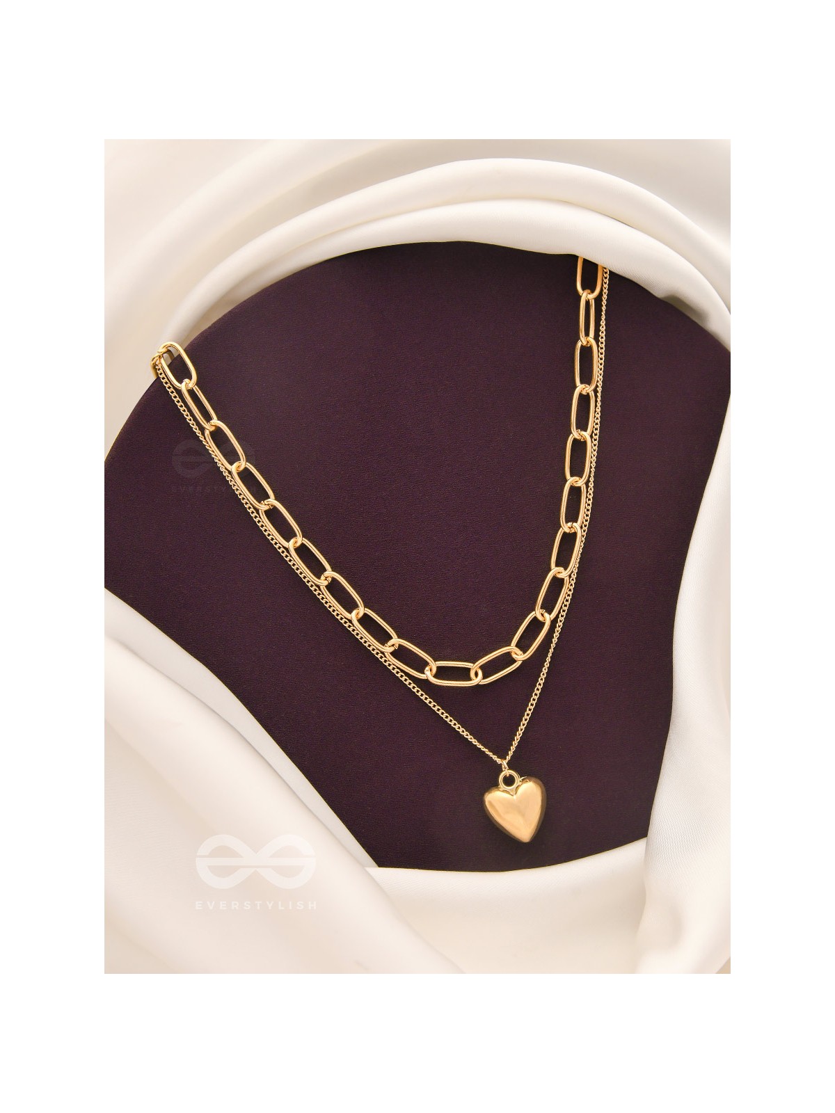 Lock Me In Your Heart - Golden Layered Statement Neckpiece With Anti-Tarnish Coating 