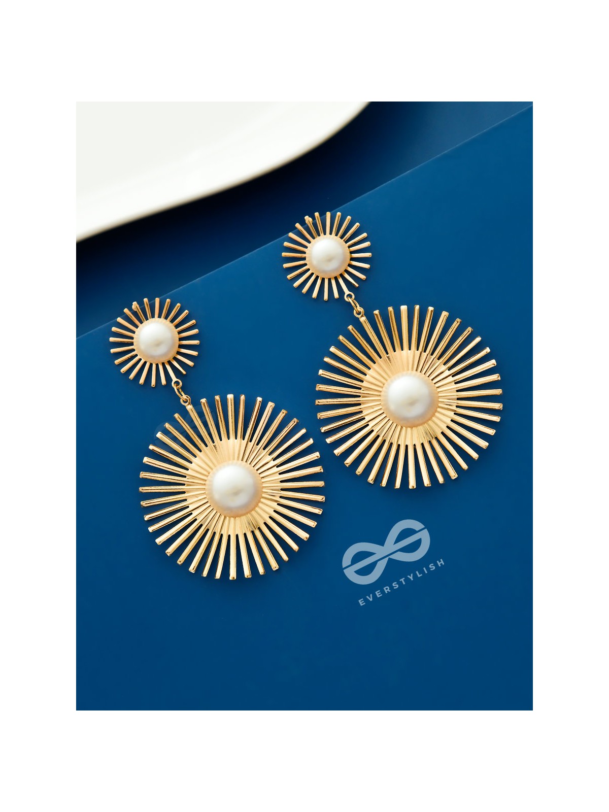 Pearls of Sunshine - Golden Statement Earrings