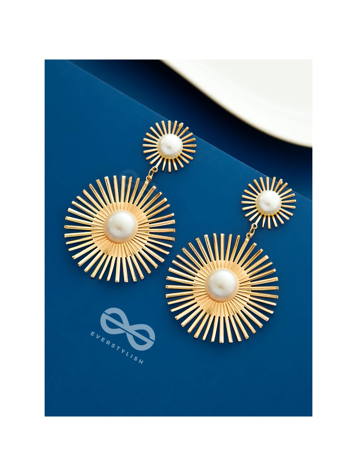 Pearls of Sunshine - Golden Statement Earrings