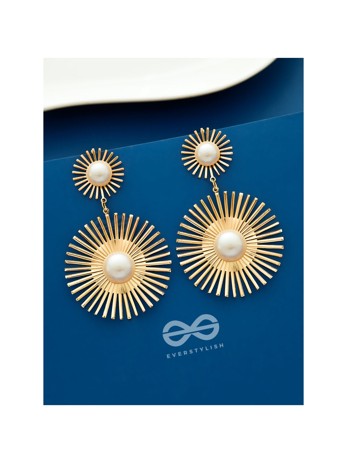 Pearls of Sunshine - Golden Statement Earrings