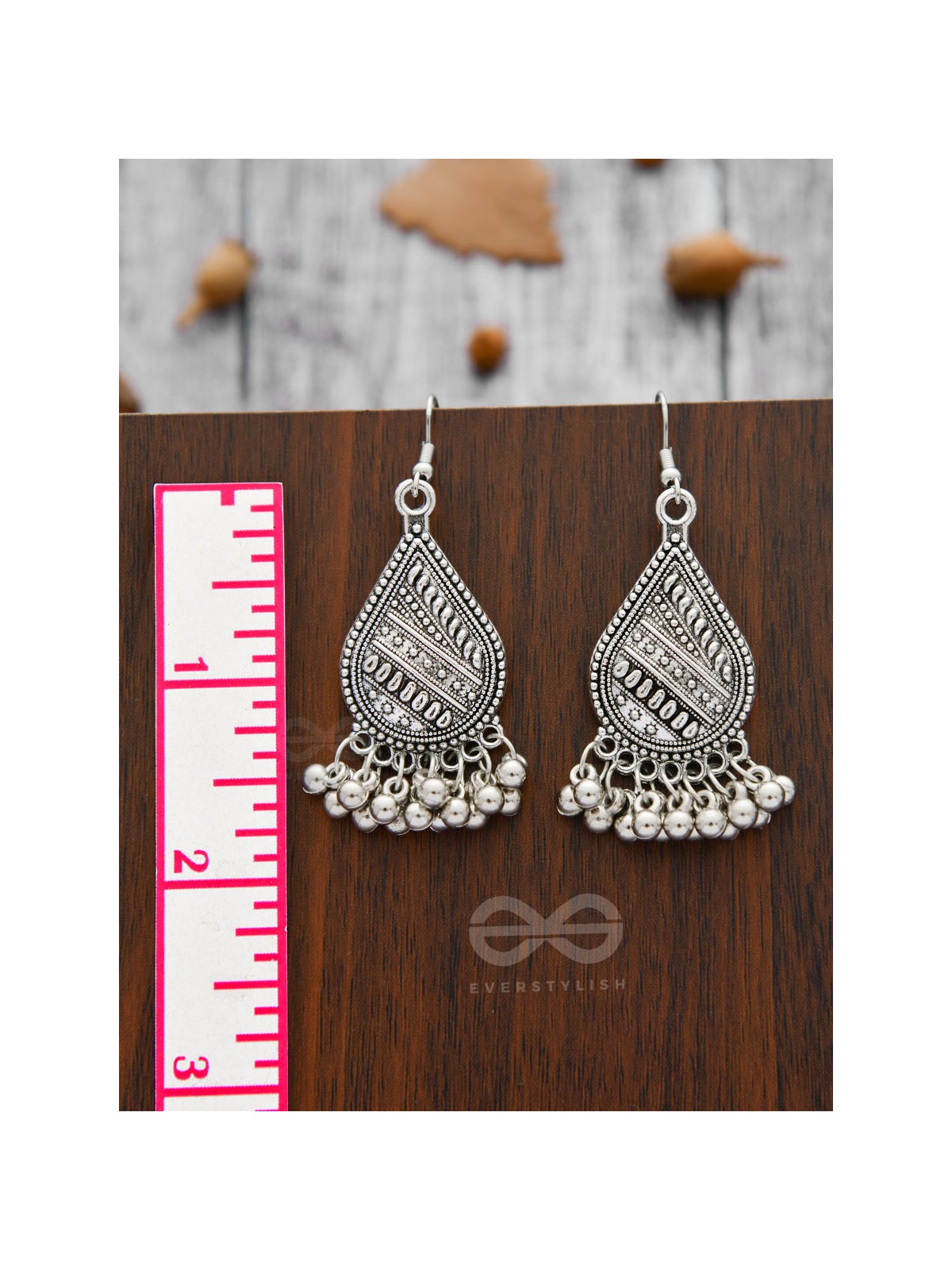 The Intricate Droplets - Oxidised Boho Earrings