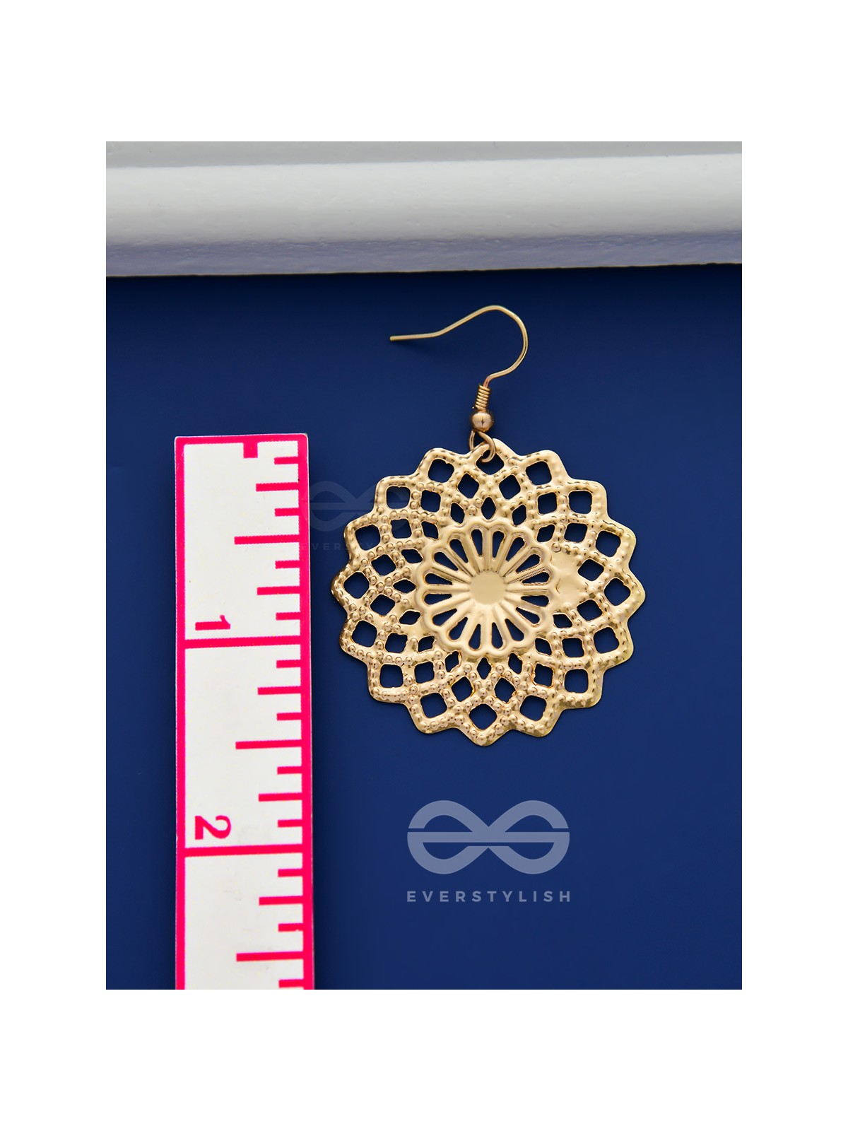 The Geometric Graceful Sun - Golden Casual Earrings