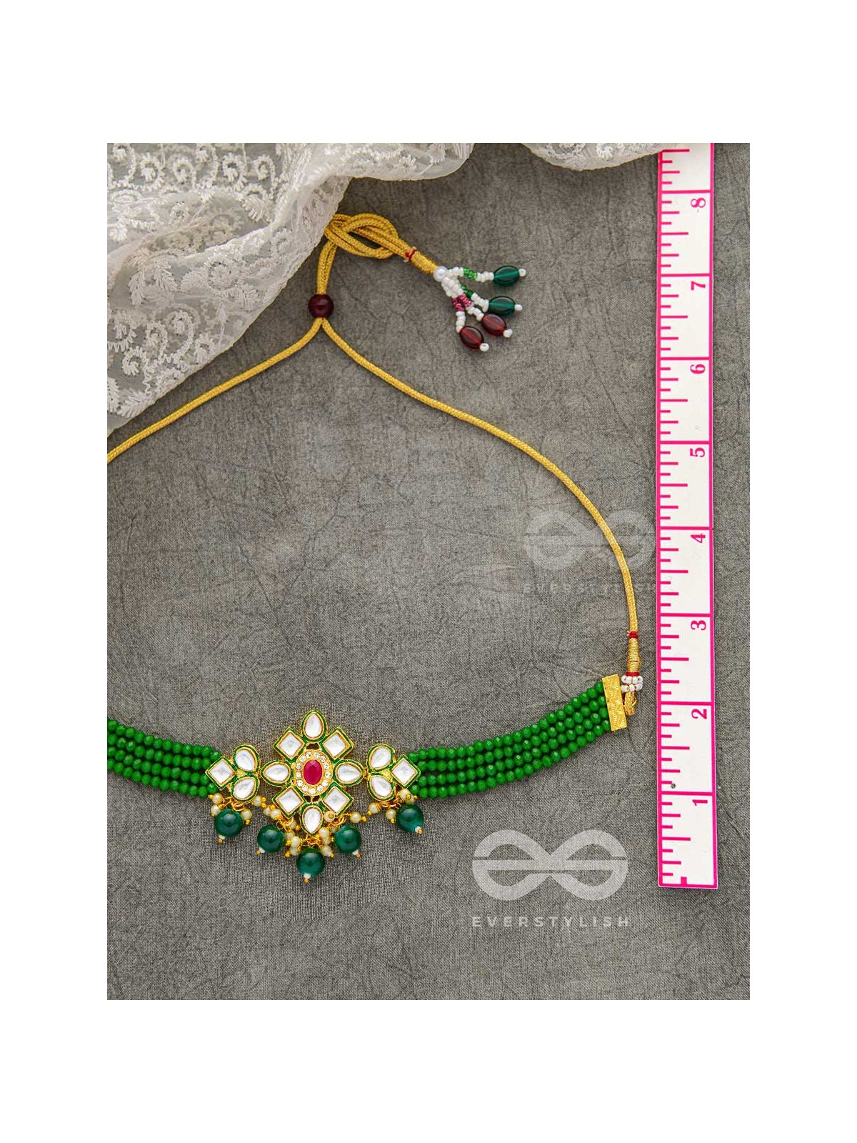 The Magical Mystique - Set of Statement Earrings and Choker (Green)