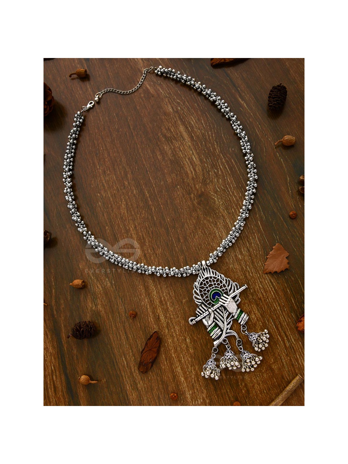 The Charismatic Krishna - Statement Ethnic Enamelled Neckpiece