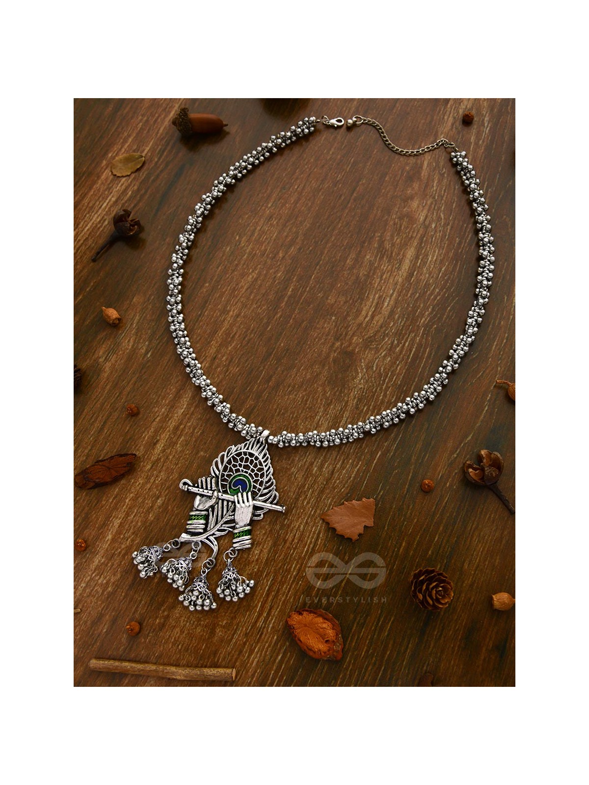 The Charismatic Krishna - Statement Ethnic Enamelled Neckpiece