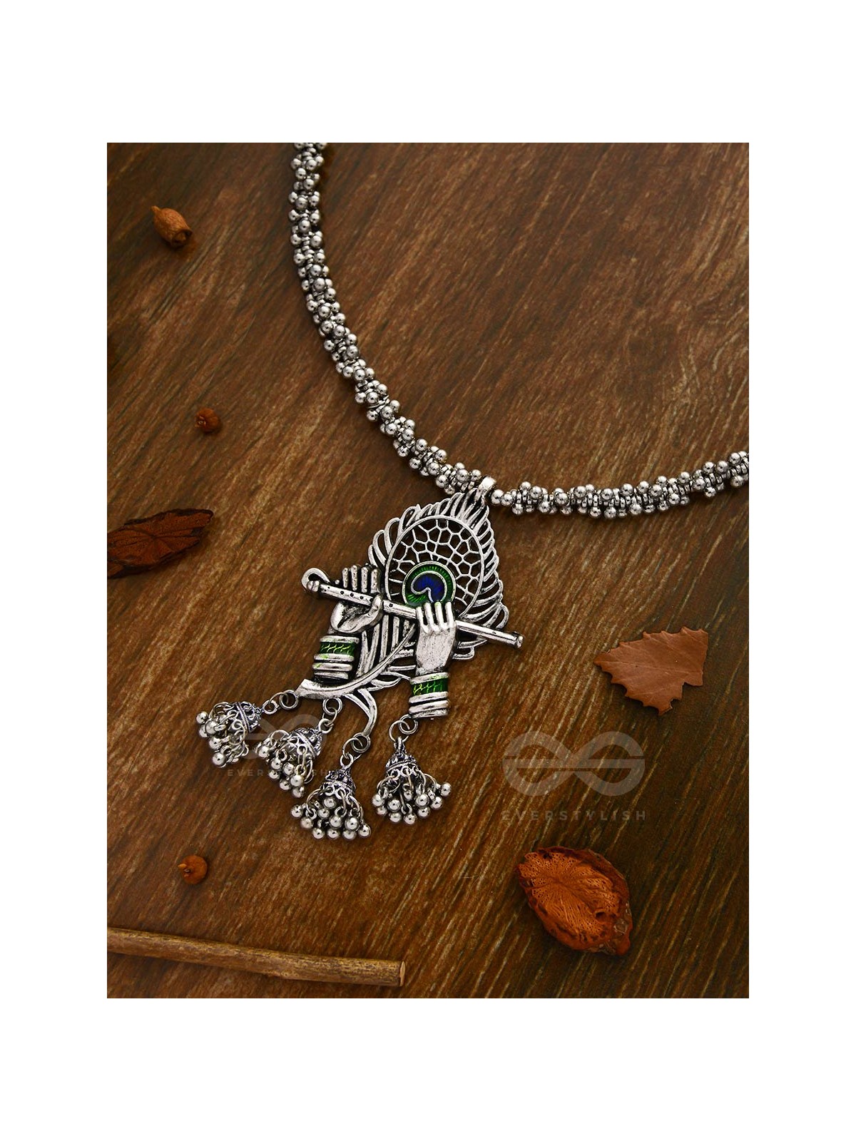 The Charismatic Krishna - Statement Ethnic Enamelled Neckpiece