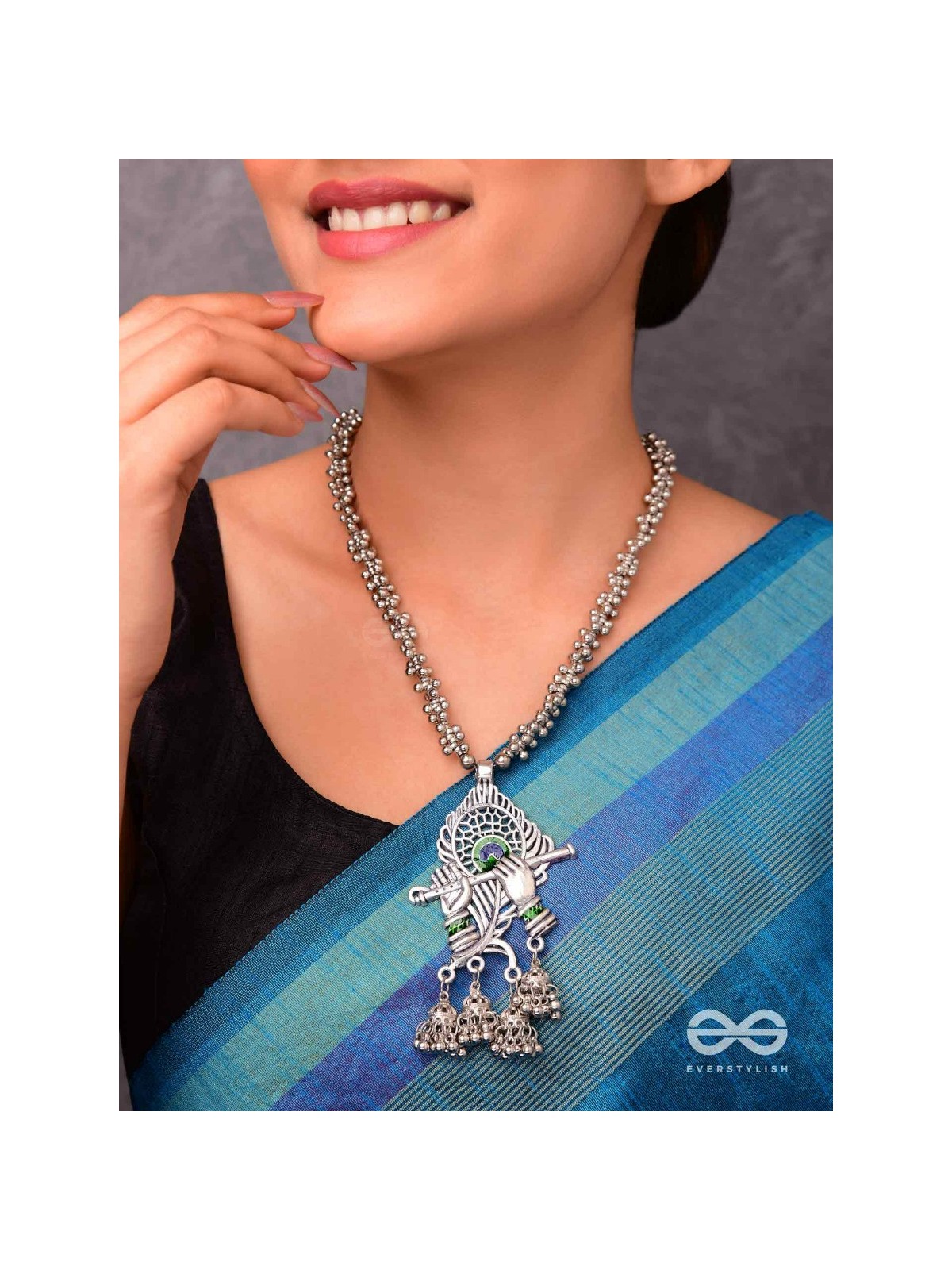 The Charismatic Krishna - Statement Ethnic Enamelled Neckpiece