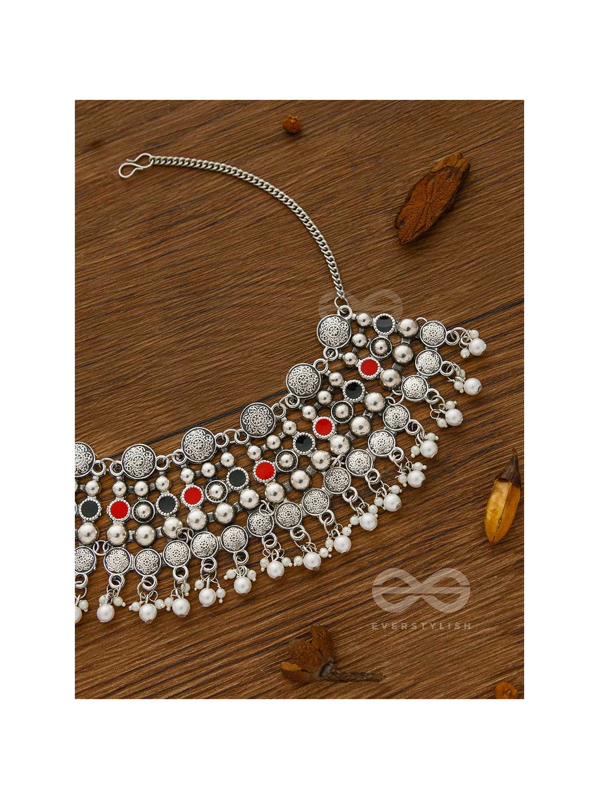 The Boho Barrage - Statement Set of Enamelled Earrings and Neckpiece