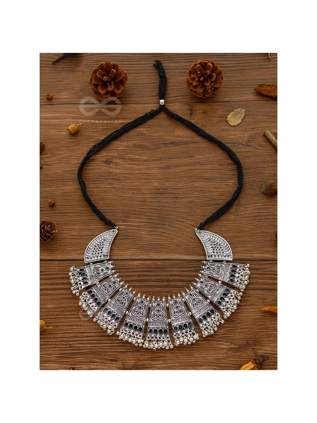 The Chunky Bohemian Statement - Set of Oxidised Earrings and Neckpiece