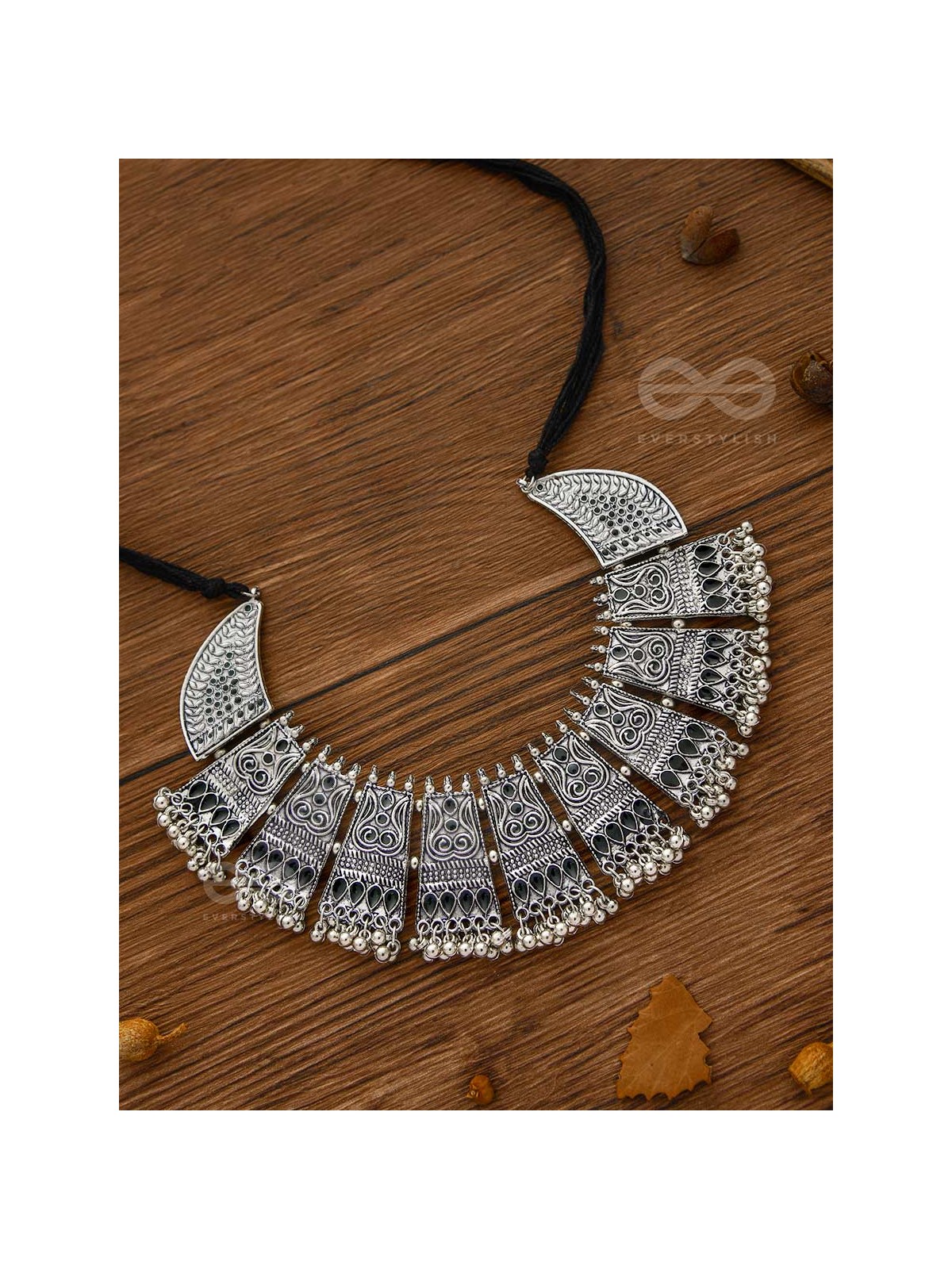 The Chunky Bohemian Statement - Set of Oxidised Earrings and Neckpiece
