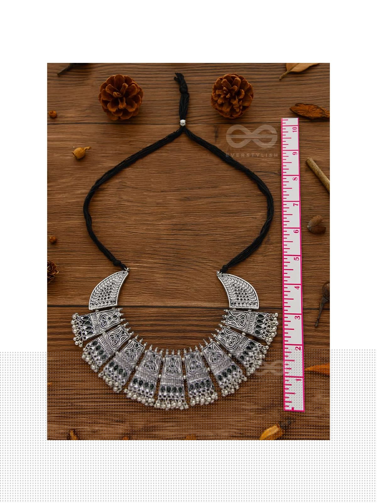 The Chunky Bohemian Statement - Set of Oxidised Earrings and Neckpiece