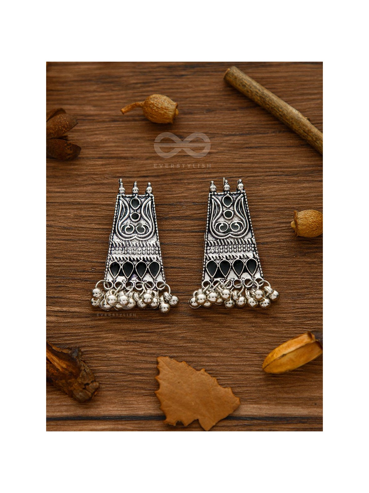 The Chunky Bohemian Statement - Set of Oxidised Earrings and Neckpiece