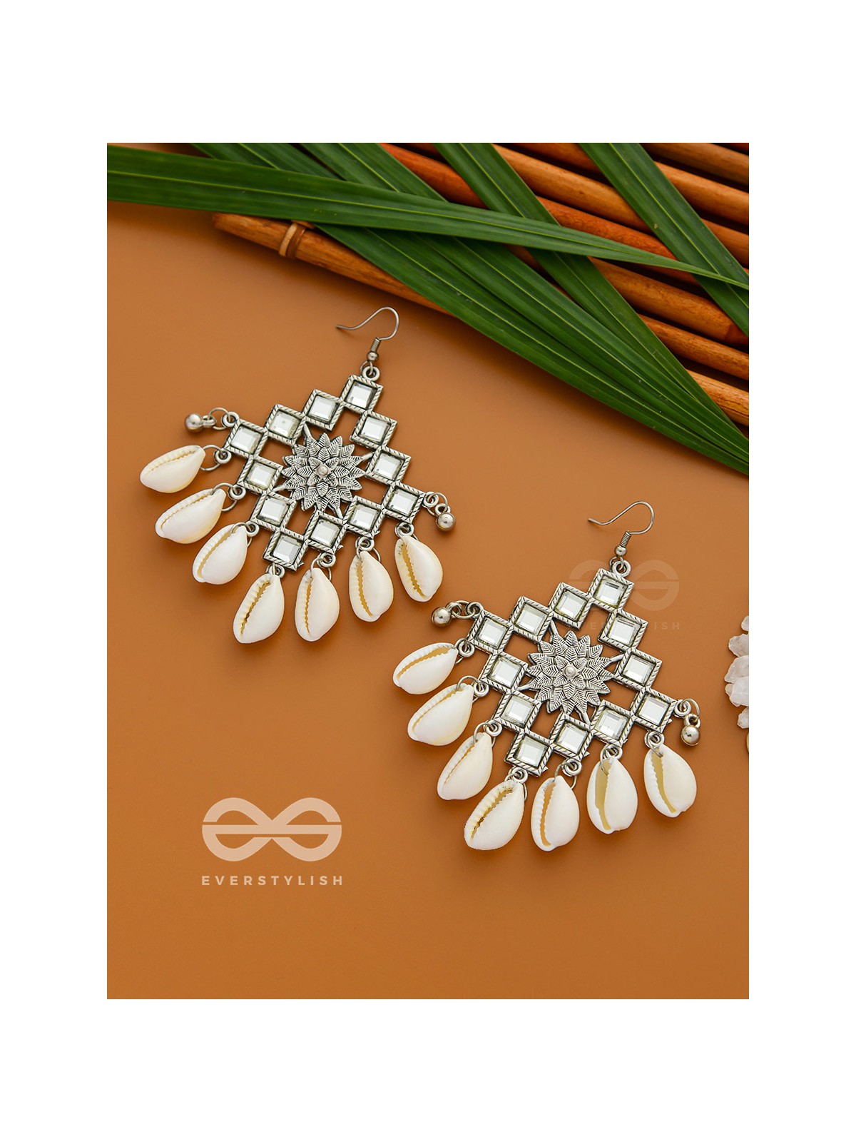 The Shell-Shocked Geometry - Silver Statement Oxidised Earrings