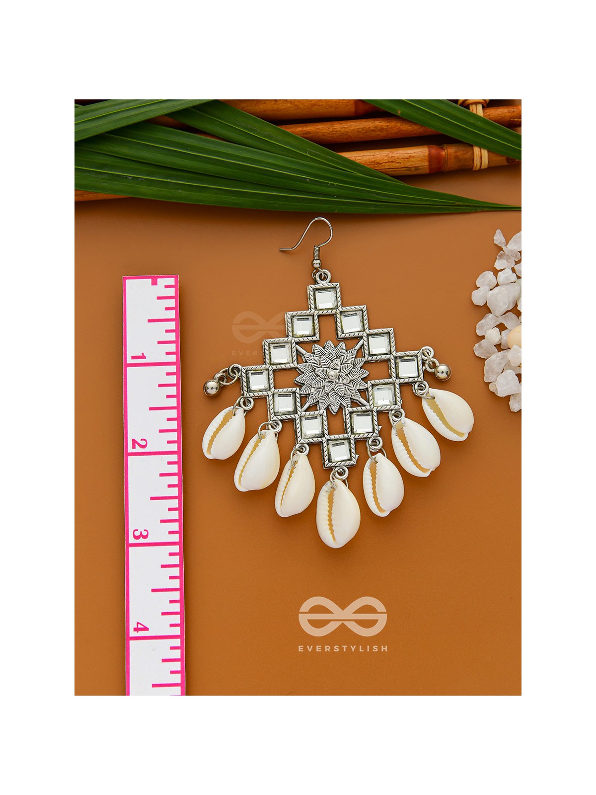 The Shell-Shocked Geometry - Silver Statement Oxidised Earrings