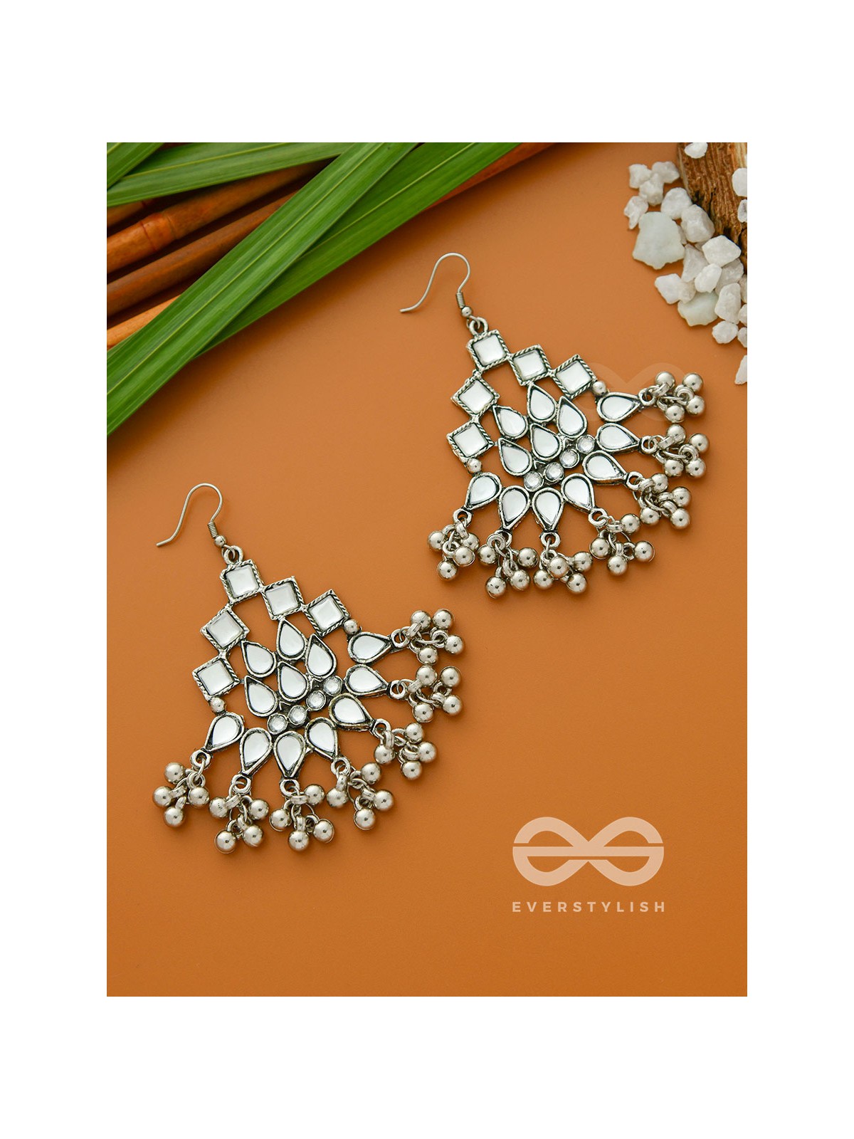 The Embellished Maze - Statement Oxidised Earrings