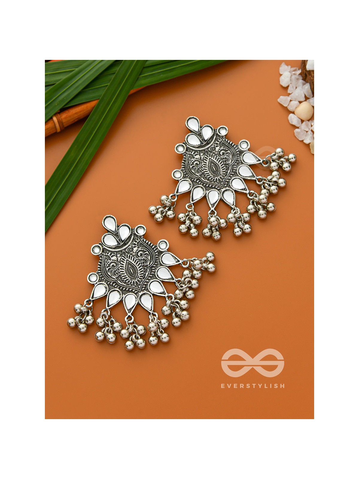 The Boho Artsy Motifs- Embellished Oxidised Earrings