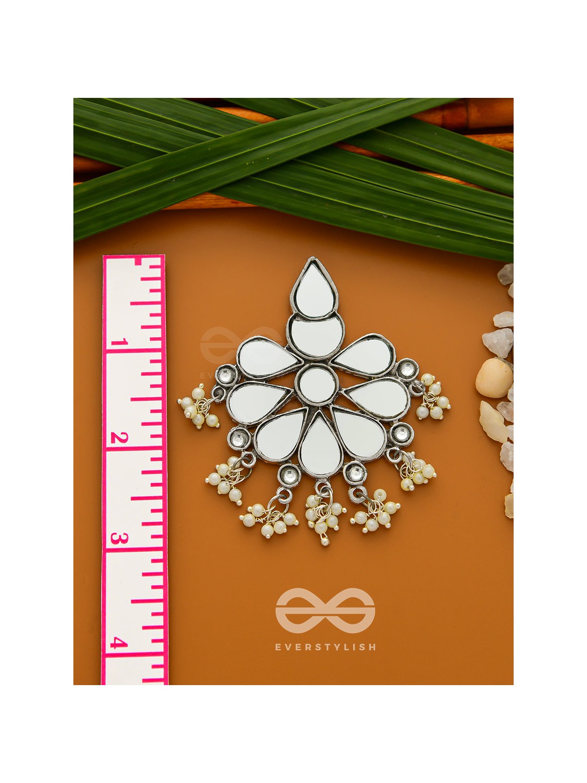 The Flowers of Reflection- Statement Mirror Earrings