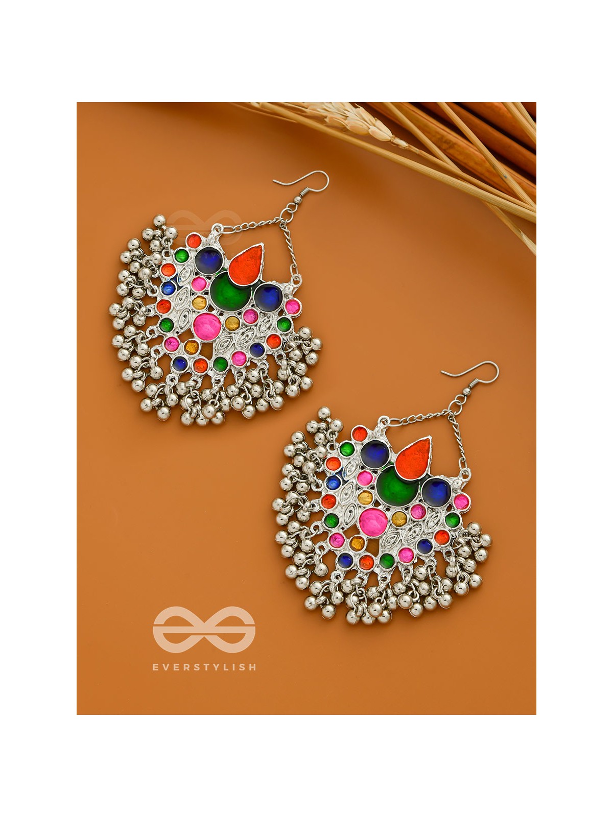 A Cascading Colourful Affair - Statement Enamelled Danglers