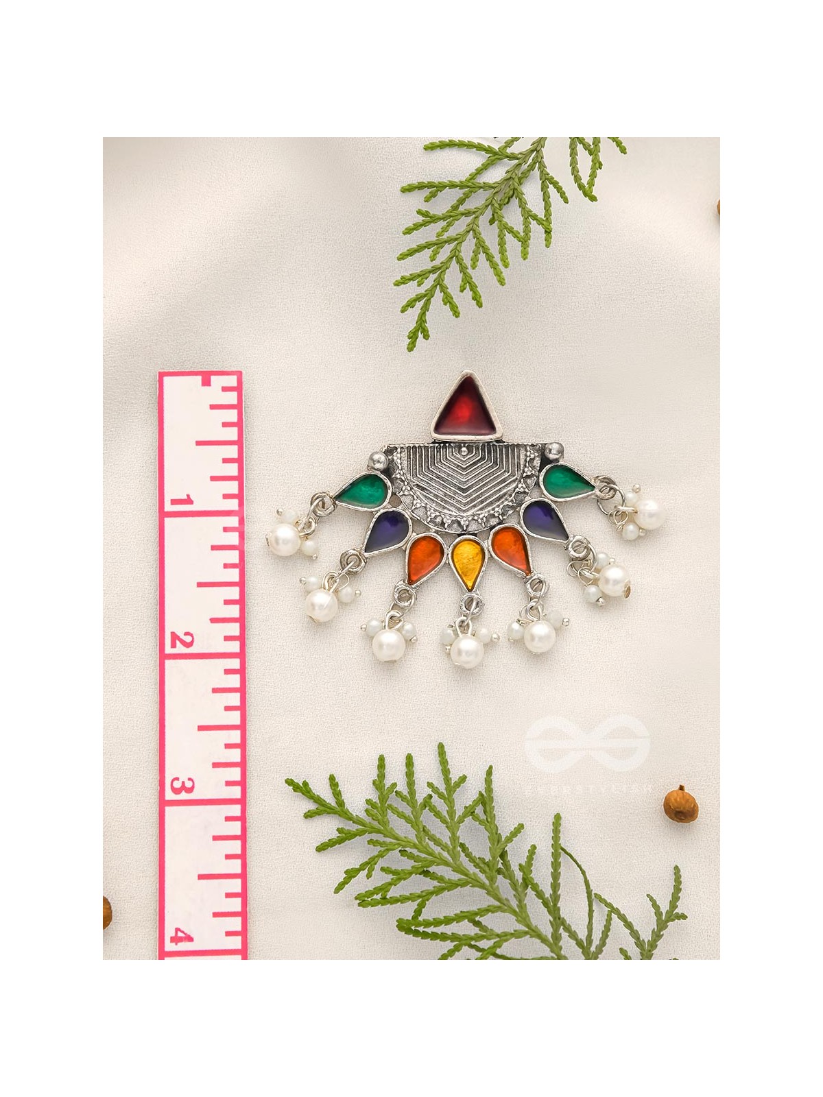 The Splashy Sun- Oxidised Enamelled Earrings