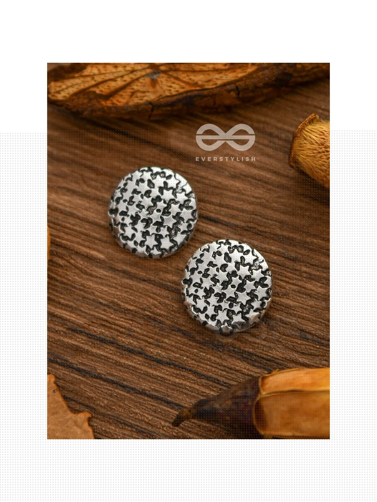 Little Carved Star Buttons - Tiny Trinket Earrings