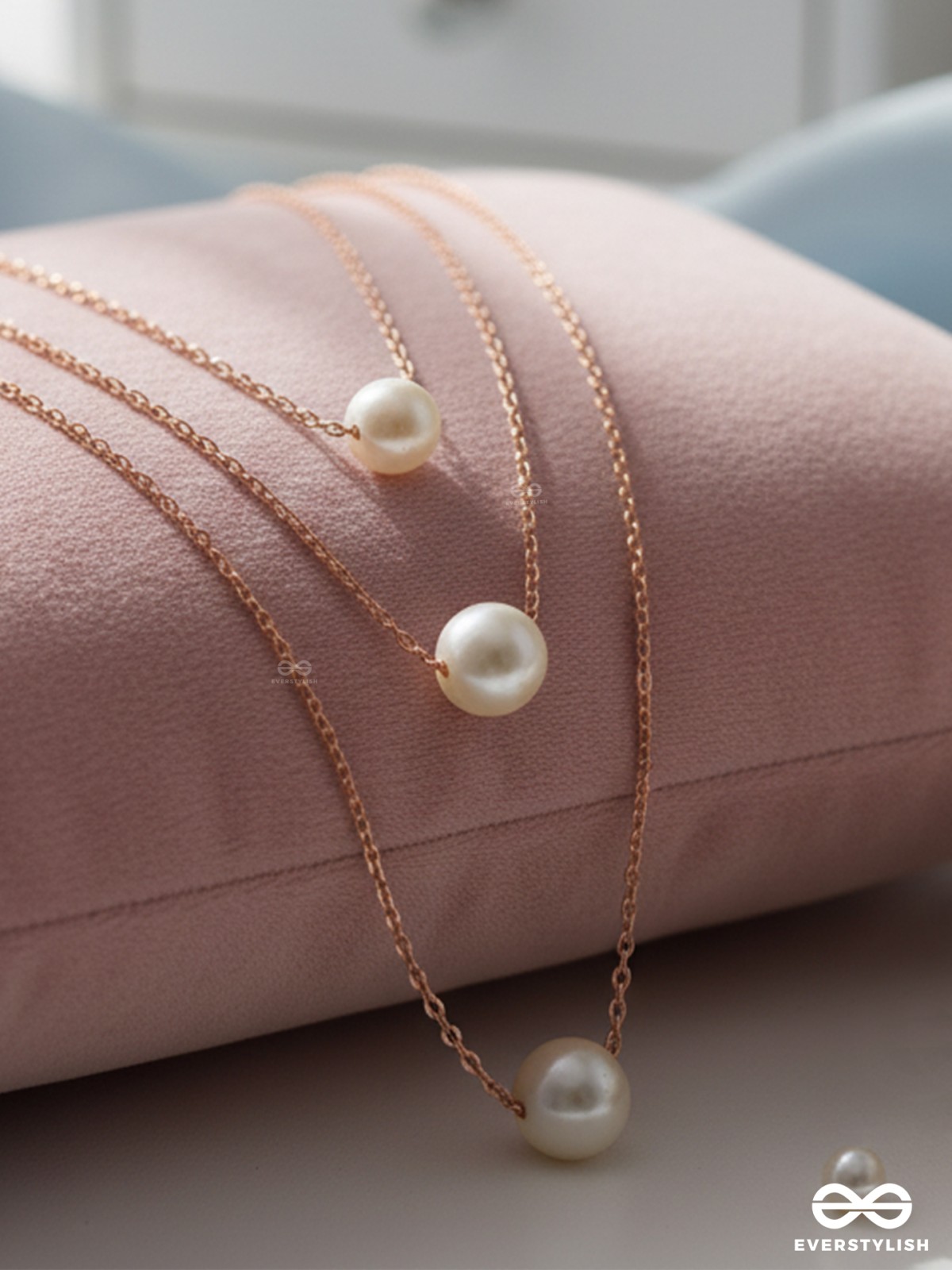 Tri-Pearl The Charm - Rose Golden Multi-Layered Neckpiece With Anti-Tarnish Coating