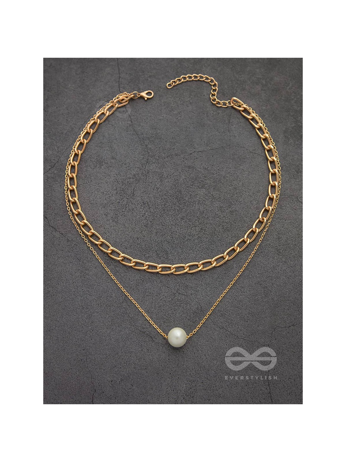 The Layered Elegance - Golden Pearl Multilayered Neckpiece With Anti-Tarnish Coating 
