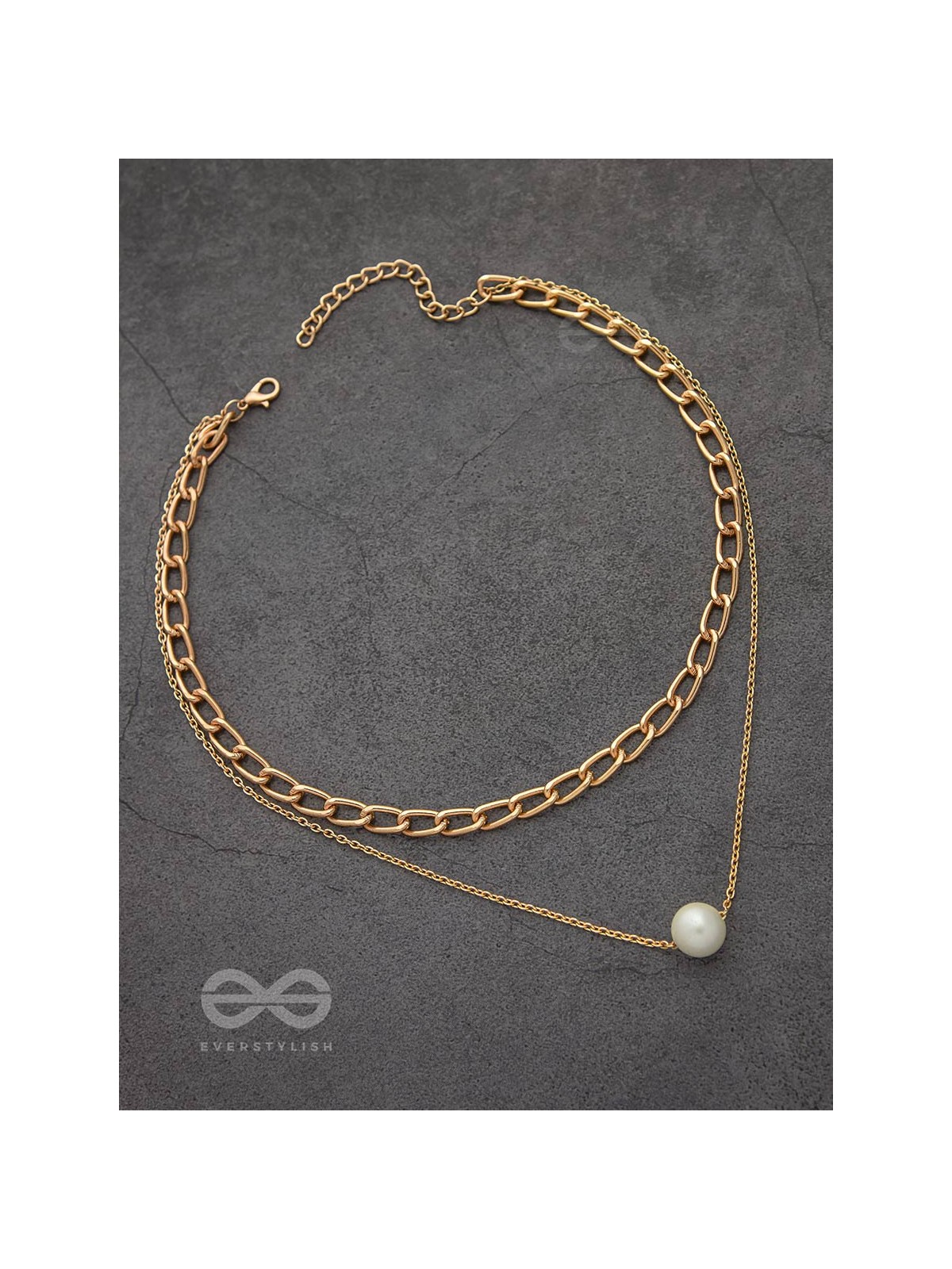 The Layered Elegance - Golden Pearl Multilayered Neckpiece With Anti-Tarnish Coating 