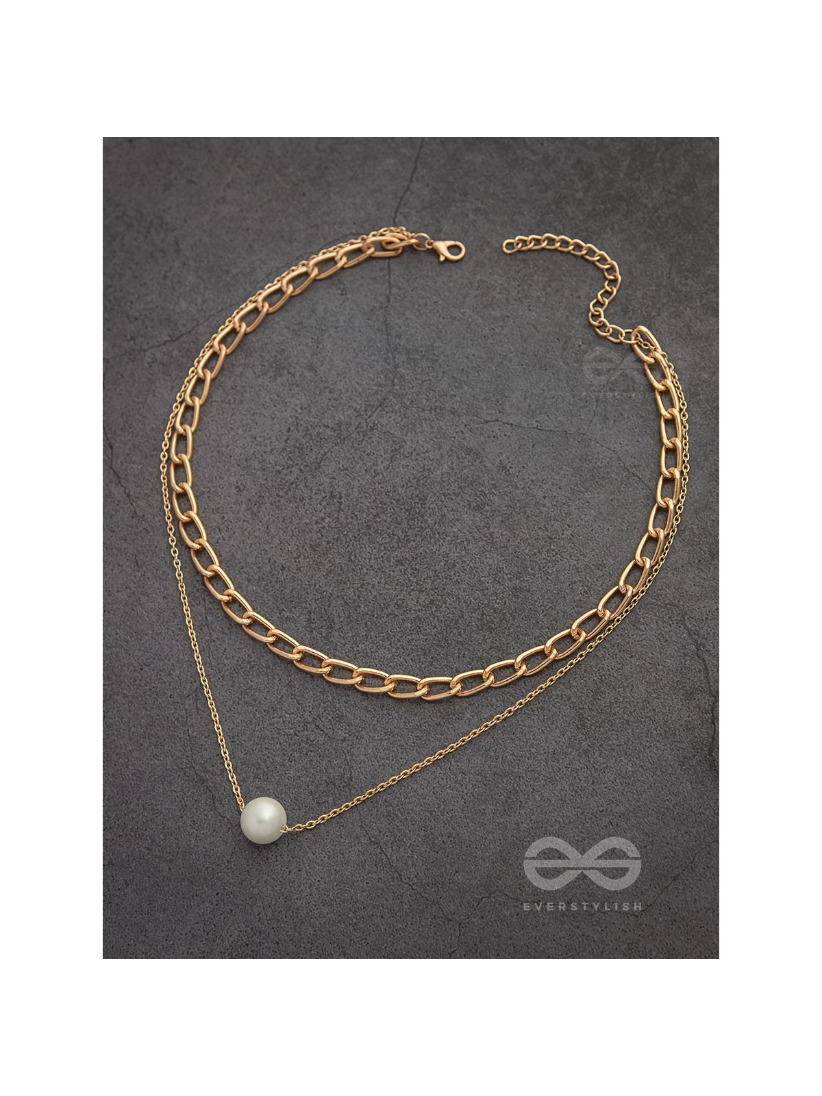 The Layered Elegance - Golden Pearl Multilayered Neckpiece With Anti-Tarnish Coating 