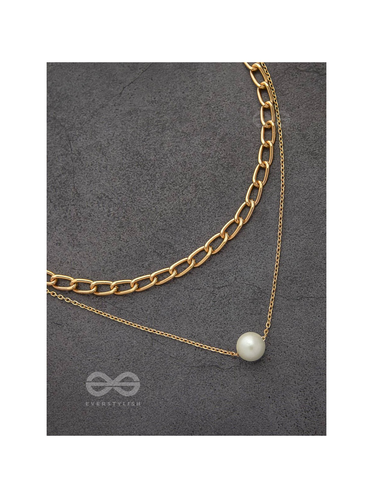 The Layered Elegance - Golden Pearl Multilayered Neckpiece With Anti-Tarnish Coating 