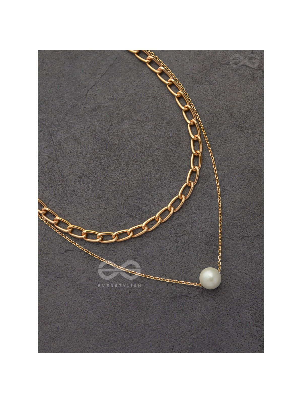 The Layered Elegance - Golden Pearl Multilayered Neckpiece With Anti-Tarnish Coating 